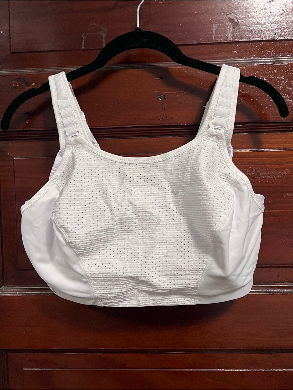 Glamorise White Custom Control Sports Bra- 38F Padded